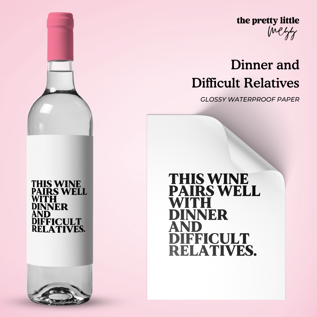 Dinner and Difficult Relatives | Holiday Wine Label