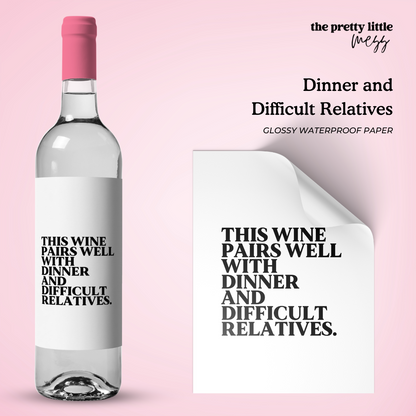 Dinner and Difficult Relatives | Holiday Wine Label