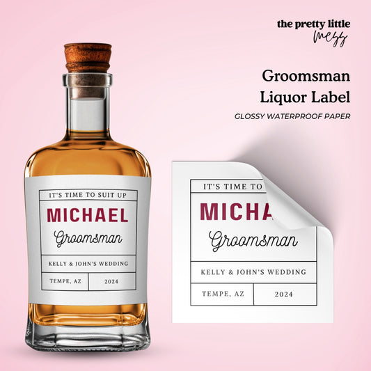 Groomsman Liquor Label | Wedding Wine Label