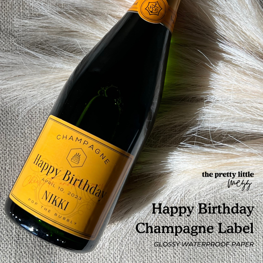 Happy Birthday Champagne Label