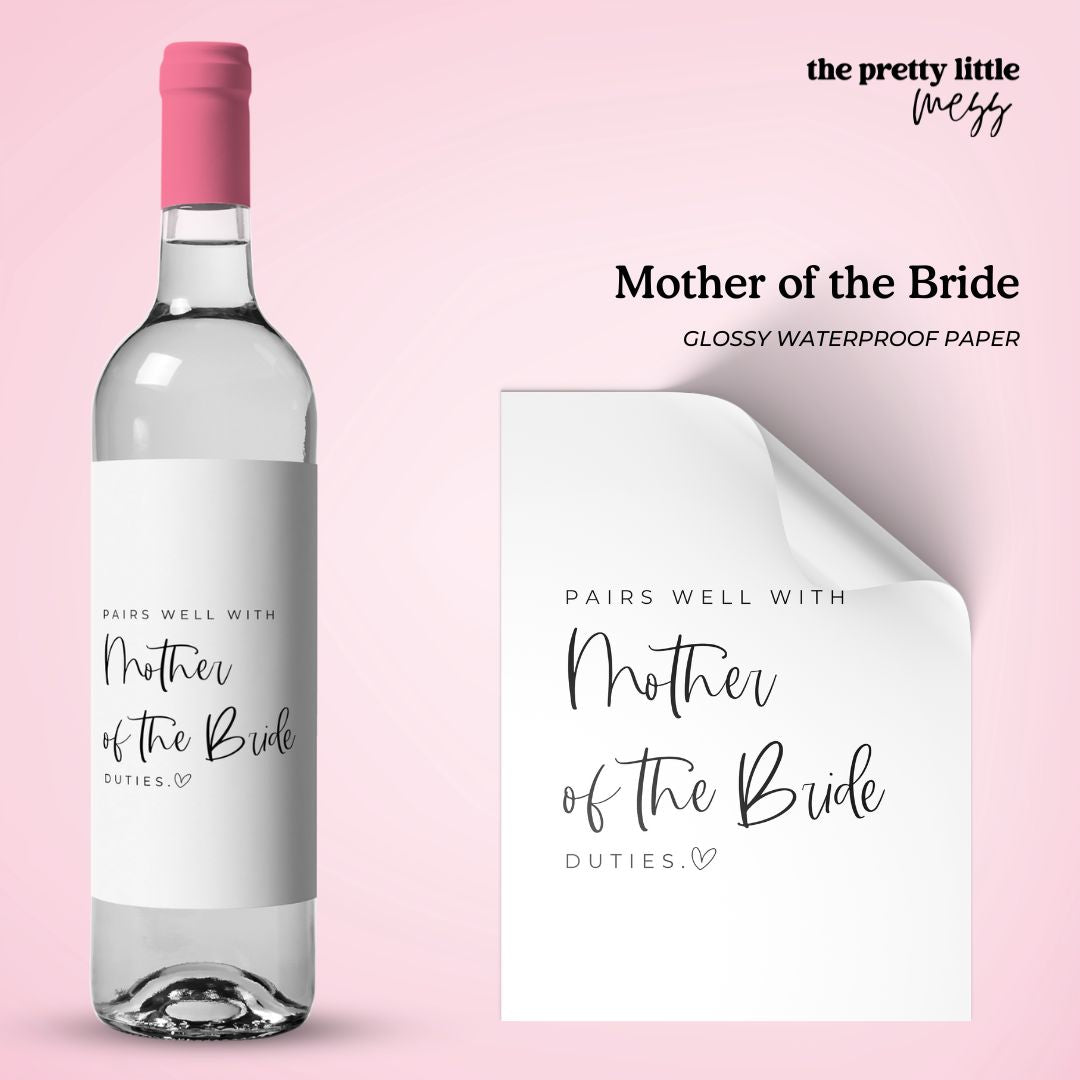 Mother of the Bride | Wedding Planning Wine Label