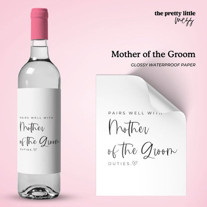 Mother of the Groom | Wedding Planning Wine Label