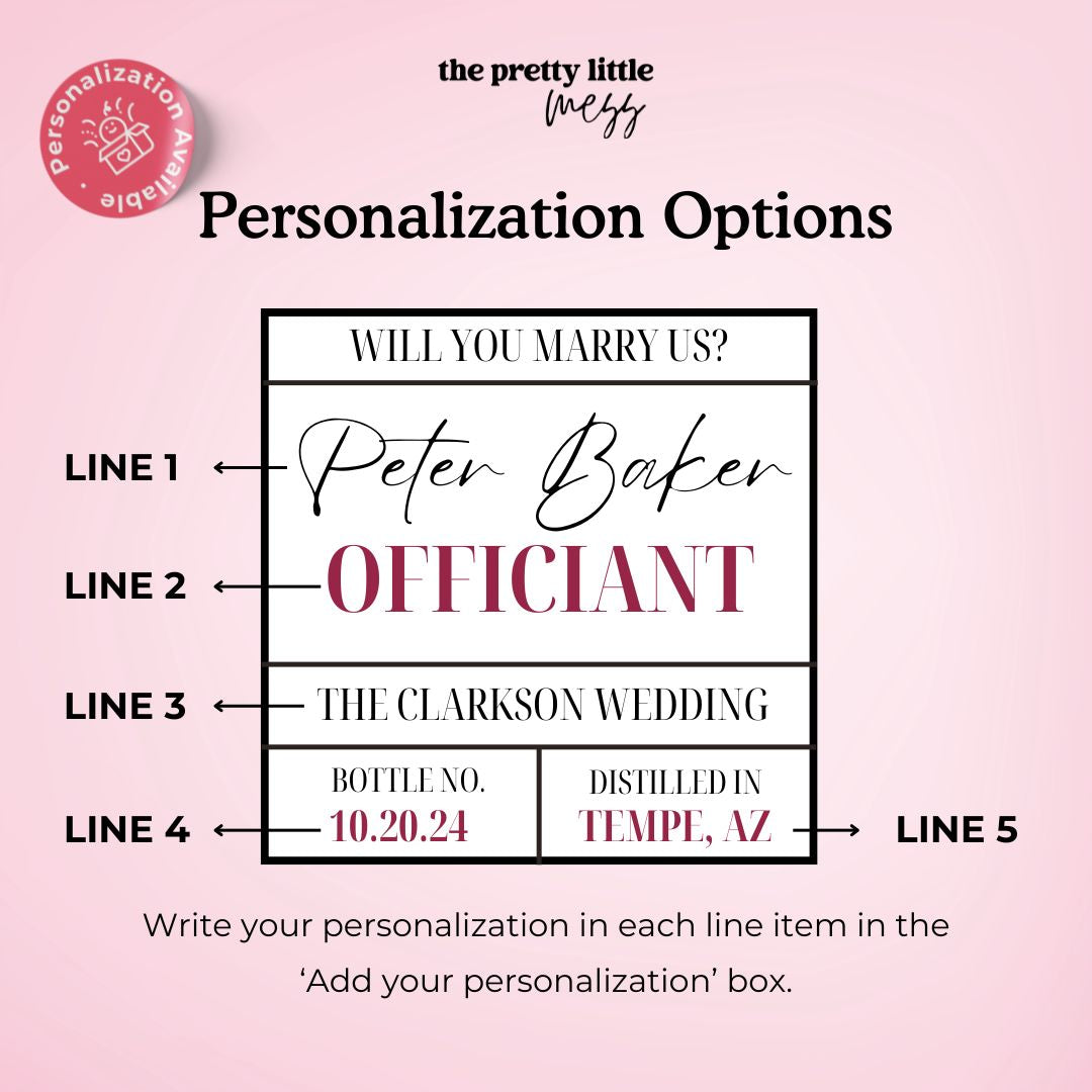 Officiant Liquor Label | Wedding Planning Wine Label