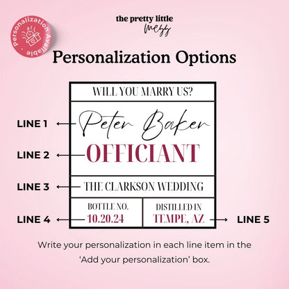 Officiant Liquor Label | Wedding Planning Wine Label