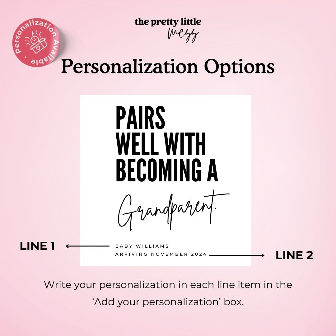 Pairs well with becoming a Grandparent (Bold) | Baby Announcement Wine Label