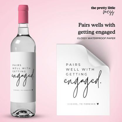 Pairs well with wedding planning | Engagement Wine Label