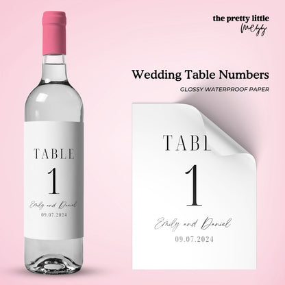 Wedding Table Numbers | Wedding Planning Wine Label