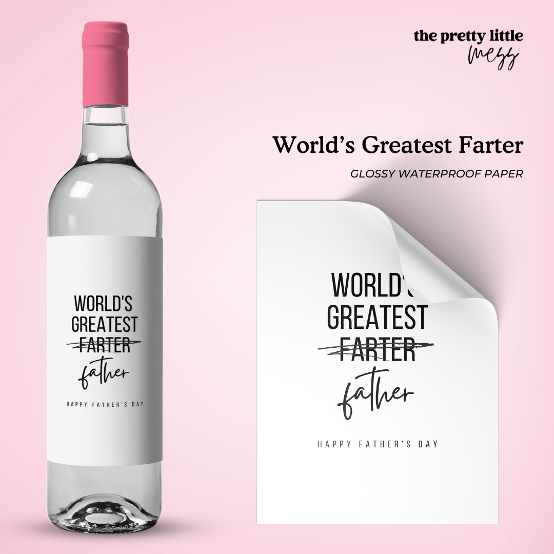 World's Greatest Farter | Father's Day Wine Label