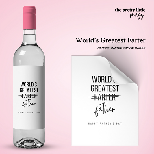 World's Greatest Farter | Father's Day Wine Label